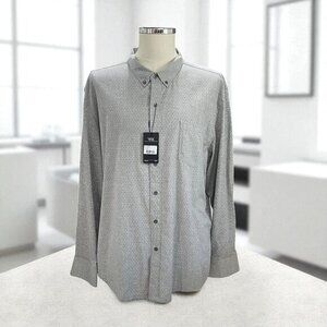 WRK Light Grey Dot Reworked‎ Shirt XXL Mens Slim Fit Workwear Soft Cotton NWT